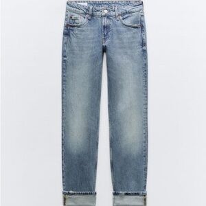 NWT Zara Low Rise Slim Fit Cuffed Blue Jeans - size 0